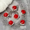 Arte de Uñas Joyería de Diamante Rojo Burdeos Brillante Montón de Diamante Súper Destello Decoración de Uñas Accesorios Pequeños Producto Terminado de Invierno Año Nuevo