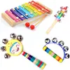 Brinquedos de educação infantil para bebês Atacado Beads Children's Package Building Blocks Set Coluna Knocking Piano Twist Insect Baby Educational Gift