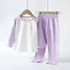 Conjunto de Ropa Interior para Niños Algodón Puro Ropa y Pantalones de Otoño para Niños Algodón Lycra para Niñas Pijamas para Niños Pequeños Ropa Térmica de Algodón para Niños Mayores