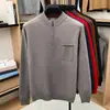 Suéter para hombre para mediana edad y ancianos, ropa abrigadora para papás, tejido nuevo versátil con cremallera y cuello medio alto, calidad de alta gama