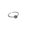 Anillo Abierto de Flor Geométrica de Aguamarina de Plata de Ley 925 Coreano para Dedo Índice de Mujer Estilo Ins de Nicho Combinación Fría
