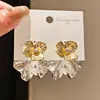 Brincos de Tarraxa Florais com Strass Inlaid, Bloqueio de Cores Retrô, Estilo Metalizado Cor Prata, Brincos Simples e Fashion Europeus e Americanos, Acessórios de Brinco com Toque de Luxo para Mulheres