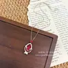Colar Garrafa dos Desejos com Pedra Preciosa Colorida, Corrente de Clavícula Elegante de Diamante Completo da Moda para o Trabalho de Alto Valor, Design de Nicho com Senso de Sofisticação para Mulheres