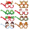 Decoração de Natal Ano Novo Transfronteiriça Alce Papai Noel Óculos de Papel Festa de Natal Óculos Criativos