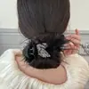 Presilha de Cabelo Pena de Cisne Pequena, Presilha para Coque Pena de Avestruz, Presilha de Cabelo com Strass, Acessório de Cabelo Elegante Meio Preso, Presilha de Bico de Pato de Alta Qualidade, Presilha Lateral