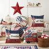 Funda de Almohada para el Día de la Independencia Americana Más Vendida de Amazon con Rayas Rojas y Azules y Estrellas, Almohada del Día de la Independencia con Estampado Digital de Poliéster