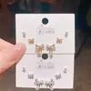 Pendientes pequeños de tachuela con lazo elegante y sofisticado y colgante de gota de agua, juego de tres pares, juego de pendientes simples y versátiles de aguja de plata para mujer