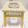 Taburete Auxiliar para Mujeres Embarazadas, Conveniente para Ponerse en Cuclillas y Sentarse en el Inodoro, Silla de Inodoro de Madera Antideslizante para Personas Mayores