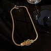 Ins Diseño de Nicho Acero de Titanio Sin Desvanecimiento Estilo Occidental Combinable Hebilla de Cinturón Simple Estilo Collar Corto choker Mujer