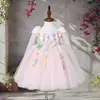 Vestido de Rede Bordado à Mão Yalinda para Crianças, Vestido Princesa Lolita para Meninas Pequenas