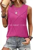 Chaleco de Verano para Mujer Amazon 2025 Estilo Europeo y Americano Holgado Cuello Redondo Color Sólido Casual Top sin Mangas Camiseta