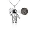 Colgante de collar con marea espacial 520 Te amo 100 idiomas Colgante de collar con piedra de proyección de astronauta espacial