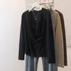 Ropa de Mujer Tallas Grandes Elegante Nuevo Estilo Coreano Moderno Irregular Encaje Diseño Adelgazante Delgado Pequeña Camisa Top