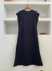 Vestido Feminino Sem Manga para o Verão 2026 com Mangas Volumosas e Design que Marca a Cintura, Elegante e de Alto Padrão, Emagrecedor e Versátil, Caimento Solto