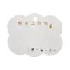 Tarjeta de embalaje para broche de horquilla impreso con estampado en caliente, totalmente artesanal, 400 g, cartón blanco, versátil, para accesorios de cabello con diseño de nube.