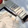 Saia Azul Pequena A071 Seda Modal Confortável Fina Roupa Íntima Feminina Cor Sólida Alta Elasticidade Amiga da Pele Não Aperta Calcinha Triângulo