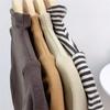 Roupas infantis masculinas e femininas de outono e inverno, camisa de fundo, bebê, estilo estrangeiro, infantil, estiloso, coreano, listrado, gola alta, veludo, camiseta, top