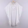 2021 transfronterizo nuevo sexy hombros descubiertos hueco suelto talla grande borla bikini estilo ins blusa de playa para exteriores