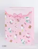 3# Mediano 25 Nueva Bolsa de Papel Kabi Bala a Cuadros de Dibujos Animados Bolsa de Regalo Ropa Cosméticos Bolsa de Cuerda de Mano Bolsa de Compras
