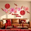 Decoración de Habitación de Boda, Habitación Nueva, Pared de Fondo de Sala de Estar, Dormitorio, Carácter de Doble Felicidad, Guirnaldas de Flores, Entrada, Escalera, Decoración de Ceremonia de Boda