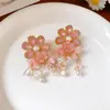Pendientes de Borla de Uva de Flor de Aguja Plateada Estilo Bosque Tachuelas de Moda Pendientes de Lujo Ligero de Gama Alta con Sentido de Diseño Nicho
