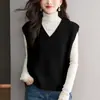 Venta Directa de Fábrica Chaleco de Punto con Cuello en V para Mujer 2026 Nueva Moda para el Trabajo Ropa Exterior Chaleco de Tirantes para Superponer Mujer