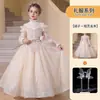 Vestido Formal Vestido de Princesa para Cumpleaños Niñas Niños Vestido Lolita de Manga Larga Nuevo Elegante Vestido de Gasa Esponjosa Presentación de Piano