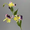 Flores de orquídea iris artificiales estilo pintura al óleo para escenario de boda, materiales florales artificiales para arreglo de escena de banquete de boda, flores decorativas suaves