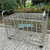 Cesta de almacenamiento de baloncesto de acero inoxidable voleibol acero inoxidable baloncesto almacenamiento práctica móvil plegable carro colocación combinación