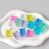 Gelatina que brilla en la oscuridad con purpurina fina, que cambia de color y es translúcida, adorno para fotografía en vivo de princesa sirena, adorno para bolsa sorpresa DIY, cubo de hielo simulado de resina