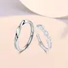 Estilo Sencillo Entrelazado con Amor, Anillo Doble Anillo de Möbius, un Par de Anillos Abiertos para Niños y Niñas, Nicho Sencillo al por Mayor