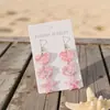 Aretes de Corazón de Tres Capas Rosa Barbie Súper Brillantes Estilo Océano Ins con Estrella de Mar y Concha de Acrílico Aretes del Día de San Valentín