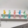 Figura de Conejo de Acrílico de Alta Transparencia, Cuentas de Conejo de Imitación Cristal, Juguete Educativo de Escritorio para Juego de Imitación Infantil, Venta al por Mayor