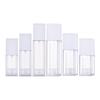Veia Prateada 20ml-50ml Frasco a Vácuo Quadrado de Parede Grossa Frasco Transparente de Plástico PETG Pressão Emulsão Sub-envase