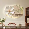 Pintura Decorativa de Restaurante Estilo Crema, Pintura Colgante de Pared de Fondo para Comedor de Arenisca Tridimensional, Plantas Verdes Hidropónicas, Pintura de Luz Creativa de Alta Gama