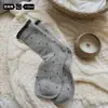 Calcetines Lindos de Encaje con Puntos para Mujer Calcetines de Algodón Puro de Media Pantorrilla Estilo Academia Japonesa Versátiles Calcetines de Algodón Calcetines Largos de Otoño e Invierno