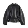 Venta Caliente Transfronteriza de Aliexpress Nueva Ropa para Mujer Primavera 2026 Elegante Chaqueta con Cinturón de Cuero Sintético 3046109