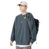 Suéter para Hombre Manga Larga Primavera y Otoño Terciopelo Combinable Base Terciopelo de Doble Cara Camiseta Marca de Moda para Hombre Casual Sonriente