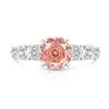 Transmisión en vivo súper ventas anillos de capullo de diamante de alto carbono con gemas de colores súper brillantes corte rosa anillo de dedo moderno versátil envío directo transfronterizo