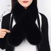 Nuevo en stock bufanda de piel sintética de zorro al por mayor, bufanda cruzada de piel sintética versátil para otoño e invierno, engrosada y cálida