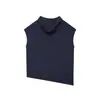 Comercio exterior transfronterizo otoño nuevo ropa de mujer sin mangas cuello alto lino camisa y cintura media estilo envolvente pantalones largos conjunto