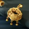 Artículo Popular: Plata Pura 990 Electrochapada con Oro de 24 Quilates, Candado de Longevidad con Filigrana del Carácter de la Fortuna, Diseño Hueco para Adultos y Bebés, Promoción para Transmisiones en Vivo de Tiktok