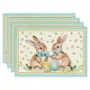 Mantel de Pascua transfronterizo lino patrón de huevo conejo impreso mantel de mesa fiesta atmósfera festiva vajilla decorativa