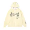 Sudadera con cremallera y orejas de gato con nota musical retro americana para mujer, nueva de otoño 2026, top casual holgado