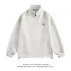 Sudadera Deportiva Casual de Estilo Americano para Jóvenes de Peso Pesado Veo con Cuello Alto y Media Cremallera, Holgada, Bordada, con Cremallera
