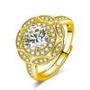 Moda Nacional Moda Étnica Anel de Flor Flor Flor Grande Anel de Flor de Diamante Anel de Flor de Diamante Anel