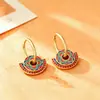 Pendientes Irregulares de Esmalte Estilo Retro Nuevo Chino para Mujer Lujo Ligero Gama Alta Moda Multiusos Pendientes de Botón Pintados de Colores Venta al por Mayor