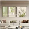Fondo de Pared de Sofá de Sala de Estar Pintura Decorativa de Tres Piezas Estilo Moderno Simple Crema Mural Abstracto Fresco Simple Elegante Pintura de Pared