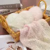 Punto de Copo de Nieve Degradado Mohair de Seda Color Frijol de Gelatina Arcoíris Punto de Mohair Polar Suave Cera Verde Bola de Lana