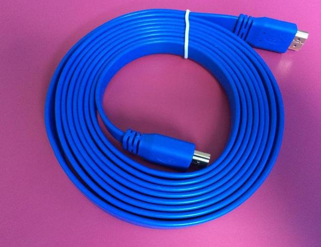 蓝色扁平HDMI 线
